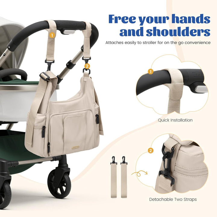 Baby Wickeltasche,Gross 14L Windeltasche für Unterwegs Diaper Bag, Wickelunterlage Multifunktions Lä