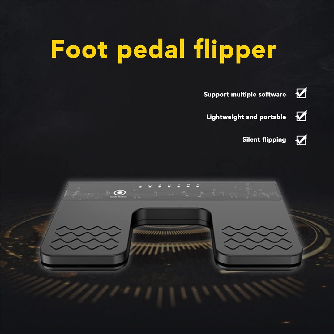 Kabelloses Seitenwender Pedal, Bluetooth Silent Fusspedal Seitenwender, Wiederaufladbarer Noten Seit