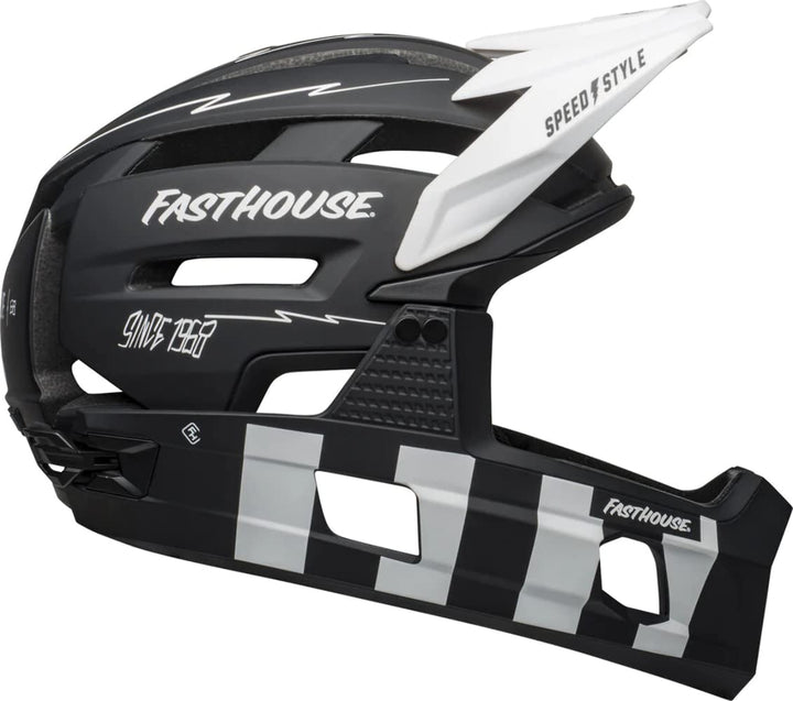BELL Herren Super Air Helm L Matte Black/White Fasthouse, L Matte Black/White Fasthouse