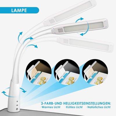 JOYLDIAS Kinderschreibtisch höhenverstellbar, Schülerschreibtisch Jugendschreibtisch mit Lampe, Schr