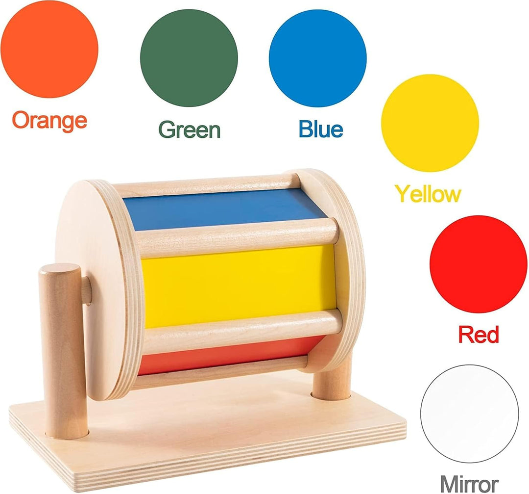 YAANI Montessori Spinning Drum Montessori Spielzeug für Säugling 6-12 Monate 1 Jahr alte Babys Klein
