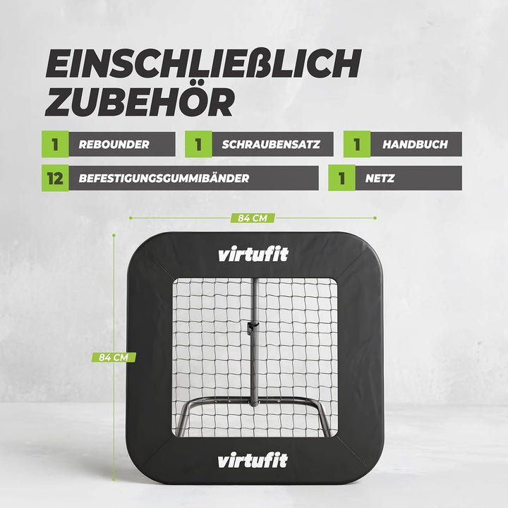 Virtufit Verstellbarer Fussball-Rebounder Pro - Kickback - Tchouck - 84 x 84 cm / 100 x 100 cm / 124