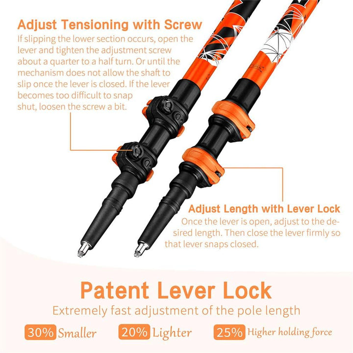 FitTrek Wanderstöcke - Trekkingstöcke Kork - Walking Stöcke Teleskop - Nordic Walking Stock Verstell