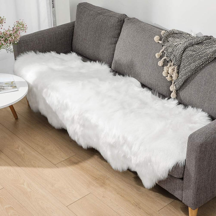 Faux Lammfell Schaffell Flauschig Teppich 60 x 160 cm Nachahmung Wolle fellteppich Weiche Longhair F