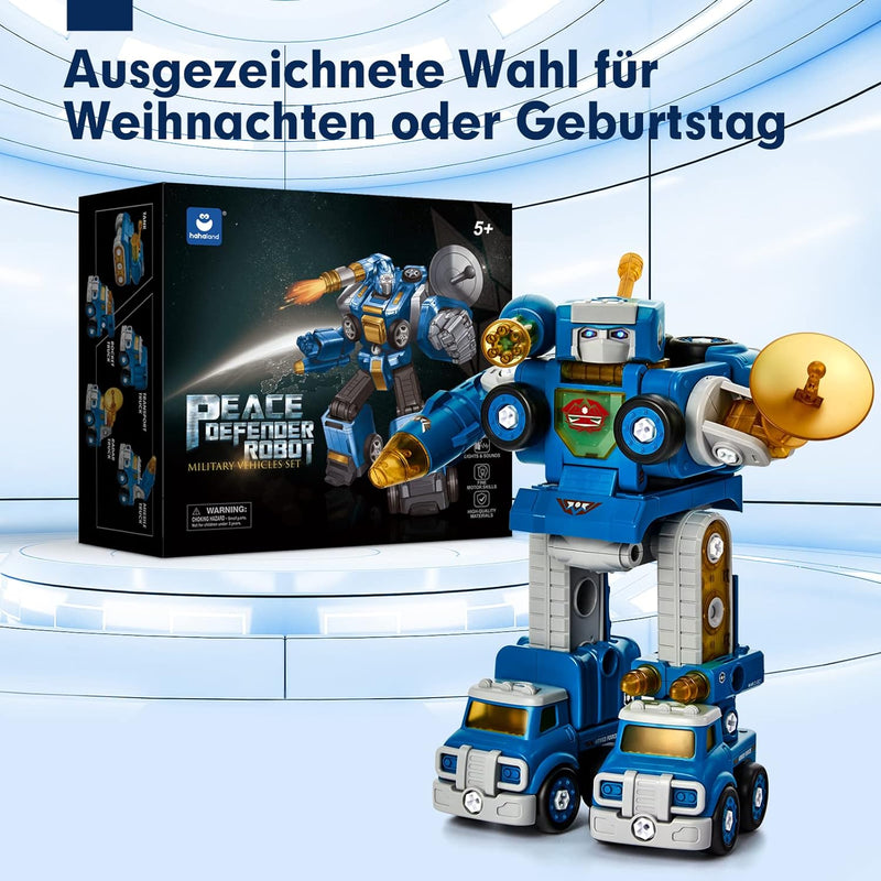 5 in 1 Roboter Spielzeug - Auto Spielzeug ab 3 4 5 6 Jahre Jungen, Roboter Kinder ab 6 Jahre mit Lic