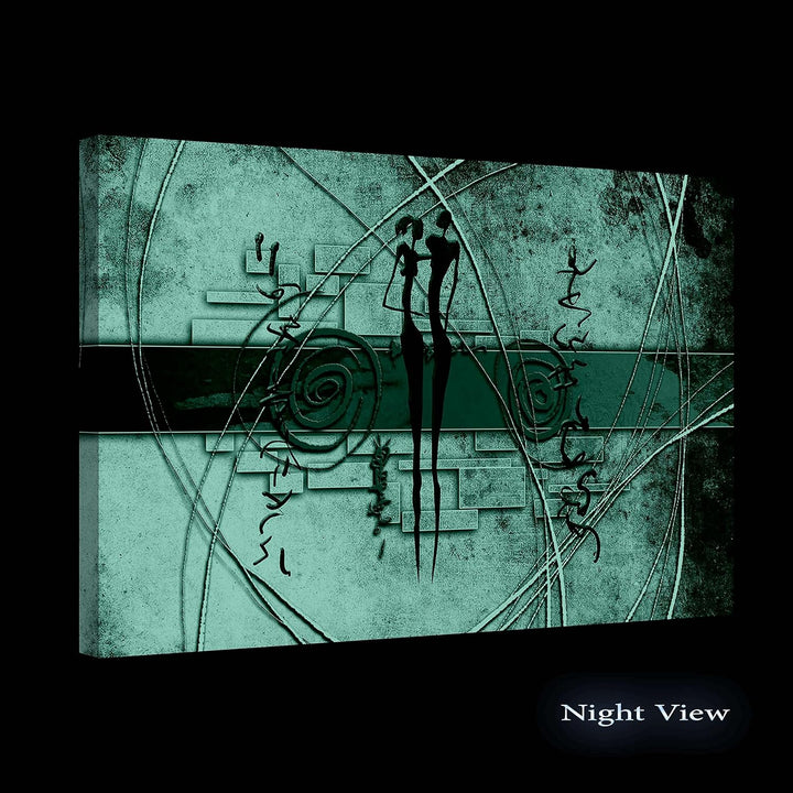 Startonight Bilder Graue Geometrie Liebe Schwarz, Leinwandbilder Moderne Kunst, Abstrakte Wanddeko K