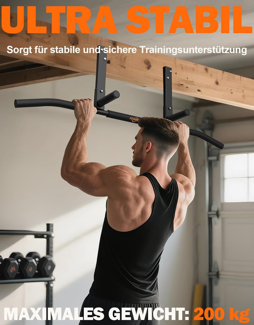 Fitarc Klimmzugstangen Klimmzugstange Joist Pull Up Bar Balkenhalterung, Heim-Fitnessstudio, Workout