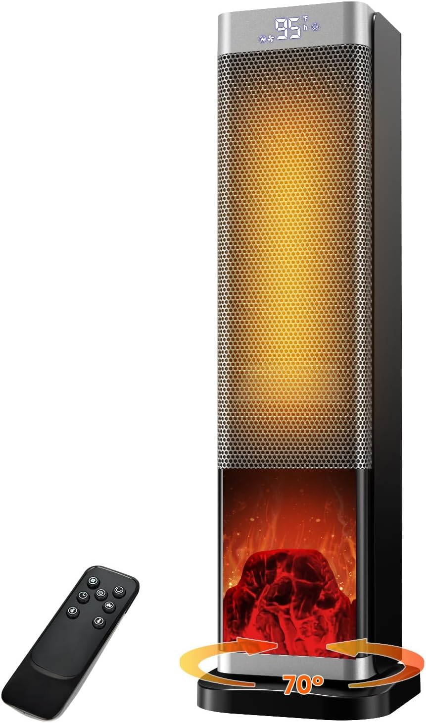 Elektrische Heizung,2000W Turm Raumheizung mit Fernbedienung,23-Zoll elektrische Raumheizung mit 70
