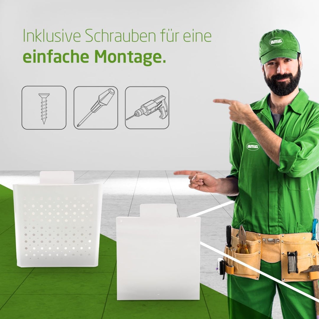 Amig - Werbekorb mit Frontgitter | briefkasten für Propaganda | Für Aussenwände oder Wände von Porta
