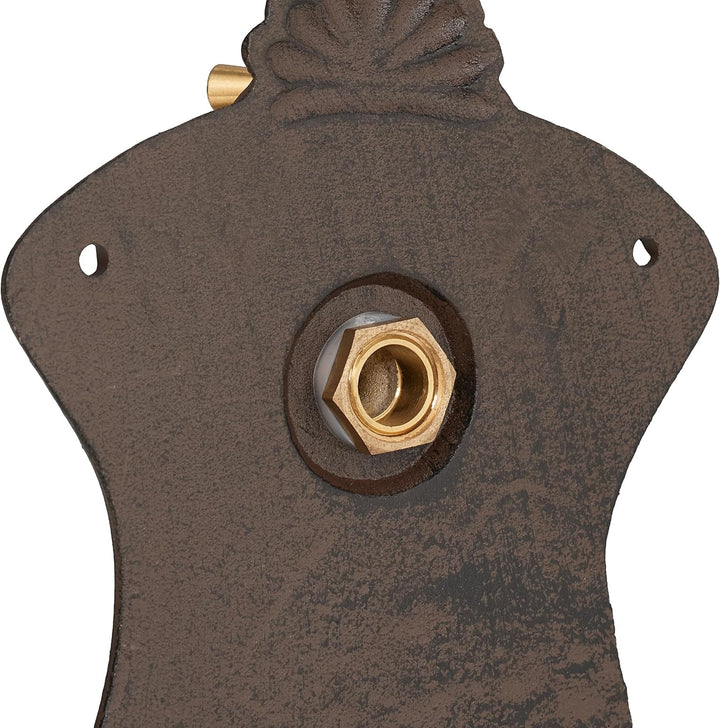 Relaxdays Wandbrunnen, nostalgischer Gartenbrunnen, Waschbecken & Wasserhahn, HBT: 42 x 24,5 x 11,5