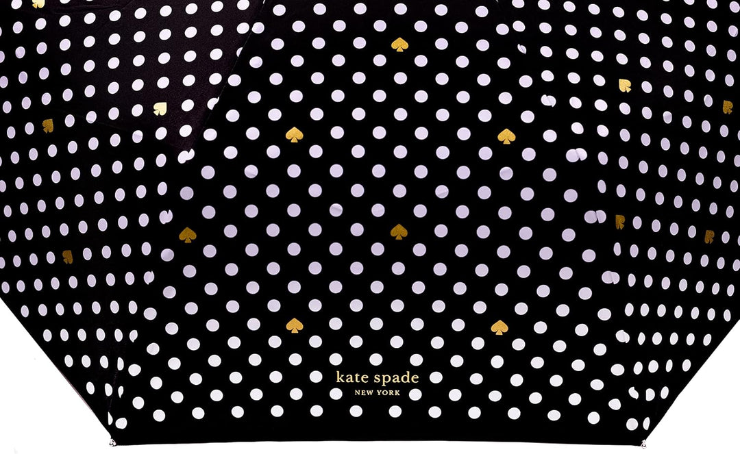 Kate Spade New York Reise-Regenschirm, leicht, kompakt, mit Aufbewahrungstasche, gepunktet, Gepunkte