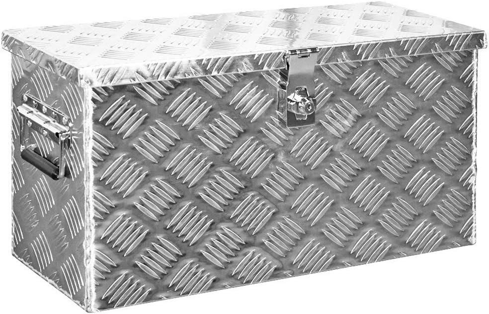 Trucky Truckbox, Deichselbox Aluminium, Anhängerbox 15 Grössen, Werkzeugkiste mit Schloss und Schlüs