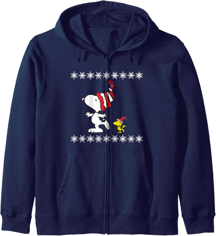 Peanuts Snoopy and Woodstock Feiertags-Skate Kapuzenjacke