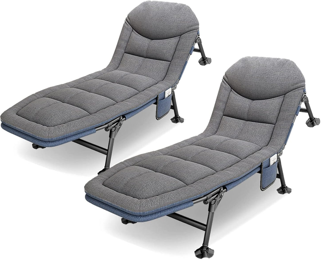 2 Stücke Sonnenliege/Gartenliege/Karpfenliege/Feldbett Klappbar Grosszügiges Campingliege 210x67x38c