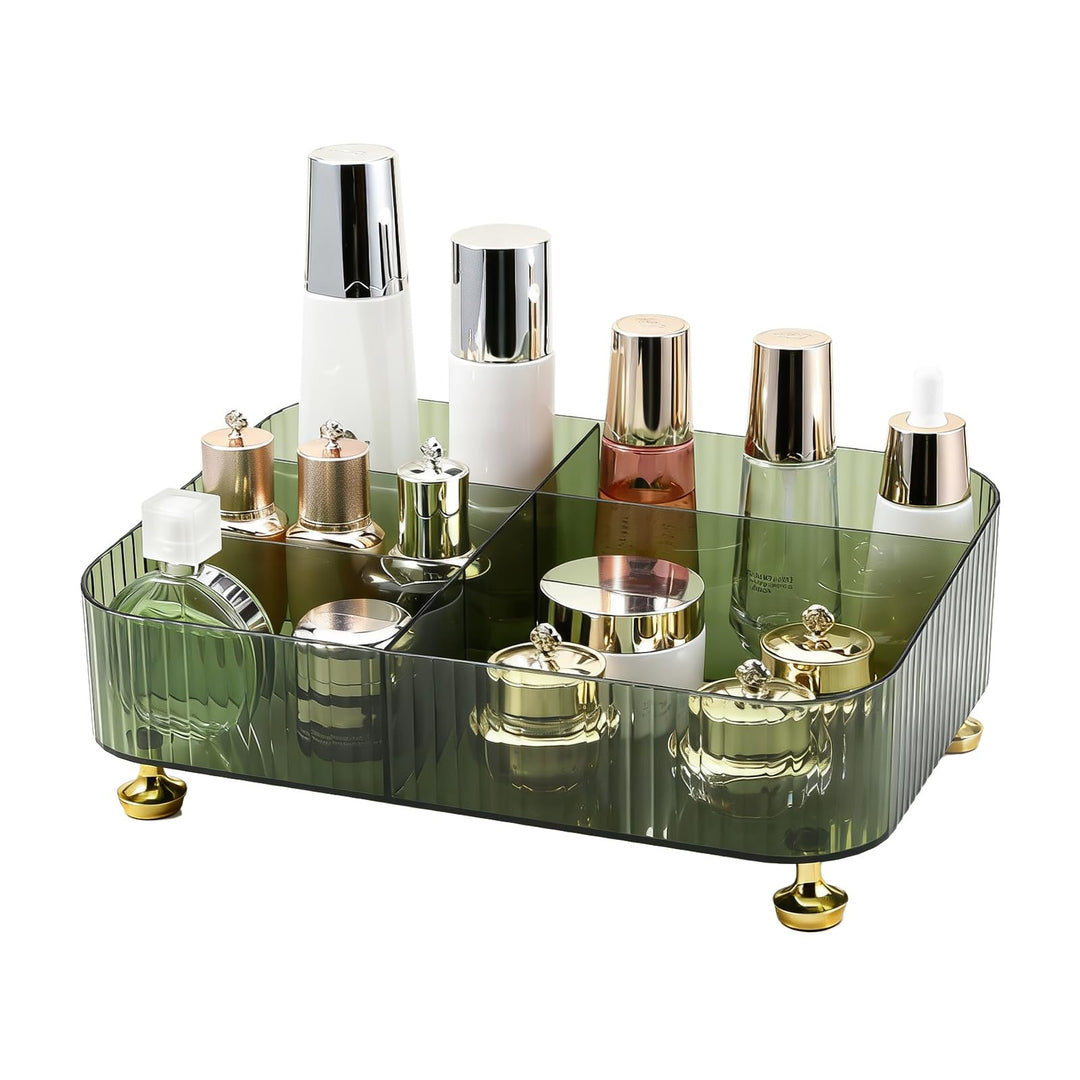 DASITON Make Up Kosmetik Organizer Acryl, 5 Fächer Schmink Aufbewahrung für Pinsel, Lippenstift, Par