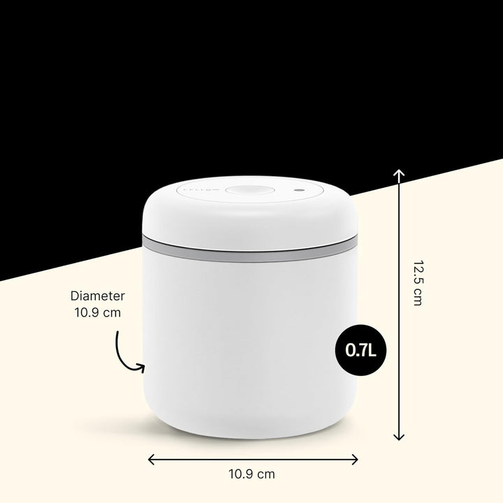 Fellow Atmos Vakuumbehälter für Kaffee und Lebensmittel 0.7 liter matt weiss, Transparent, Medium (0