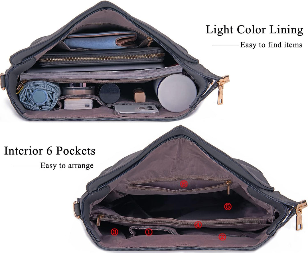 Idesort Grosse Umhängetasche, Damen-Handtaschen und Geldbörsen, Schulter- und Hobo-Taschen für Fraue