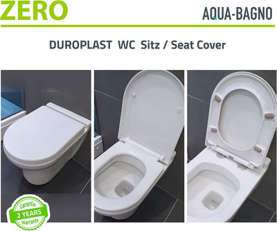 Aqua Bagno | Universeller Toilettendeckel & WC-Sitz mit Absenkautomatik, abnehmbarer Klodeckel D-For