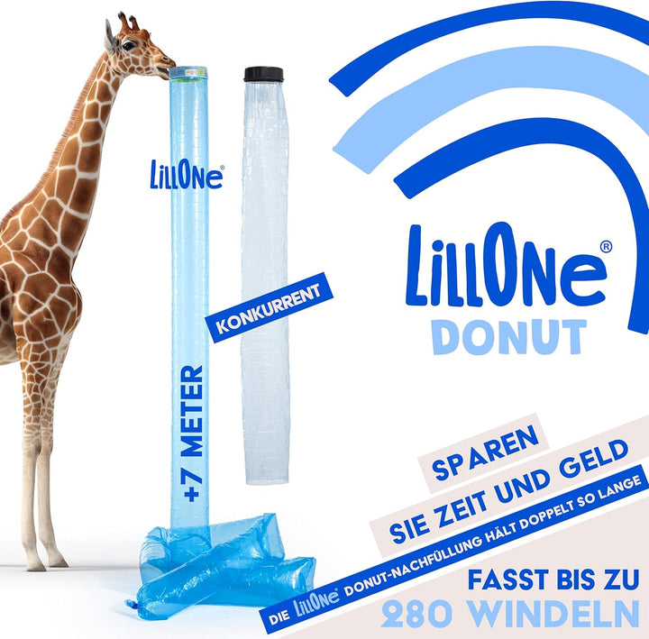 LillOne Donut 12 Universelle Extra-Lange Nachfüllkassetten für Windeleimer – Neue Anti-Geruchs-Forme