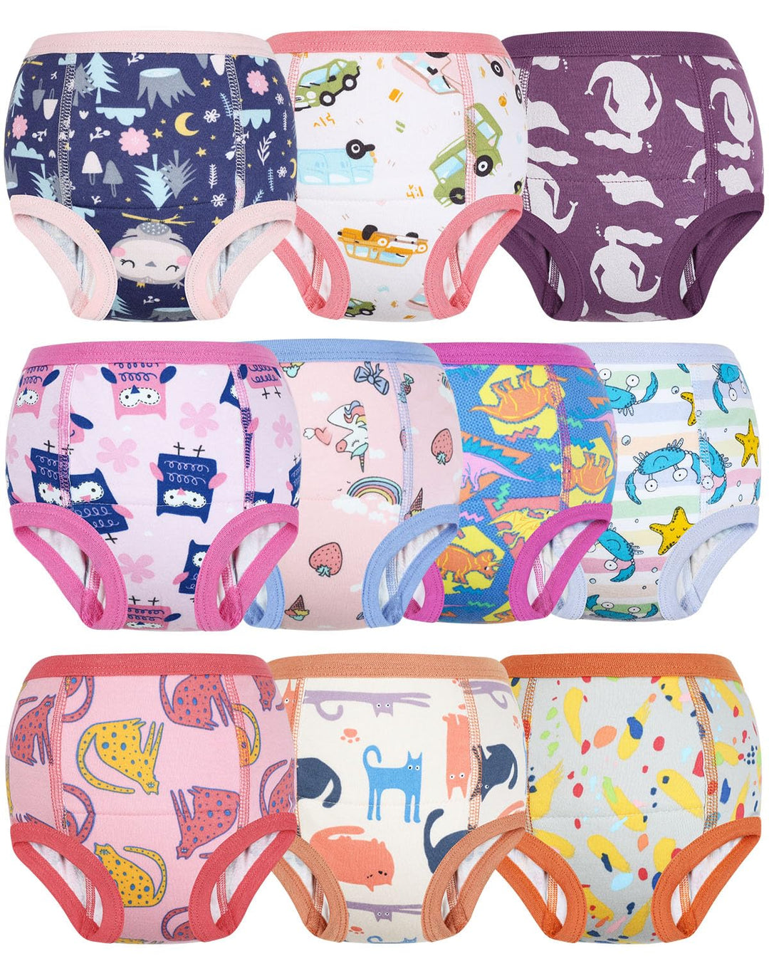 Baby Töpfchen Trainingshose, Packung mit 10 Kinder Töpfchentraining Unterwäsche für Jungen und Mädch