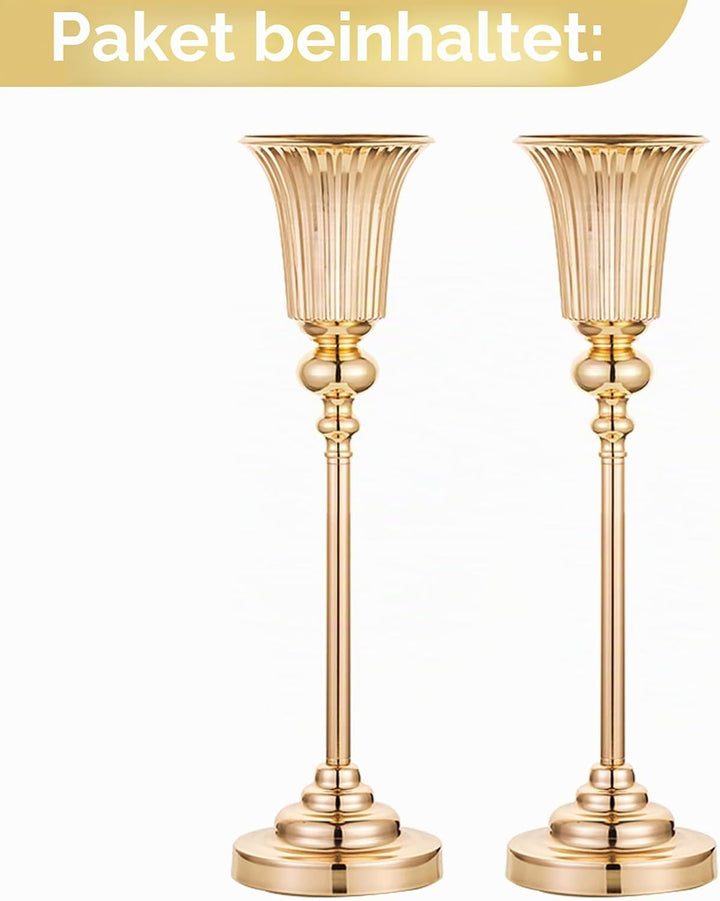 2 Stücke 54.6cm Höhe Metall Hochzeit Mittelstücke Vase, Metall Trompete Vase, Strasse Führen für Hoc