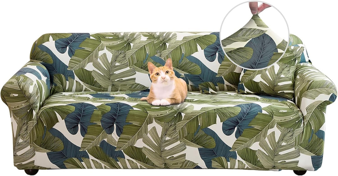 Jaotto Sofabezug 4 Sitzer Elastischer Stretch Spandex Sofa Überwürfe Sofahusse Antirutsch Waschbar S