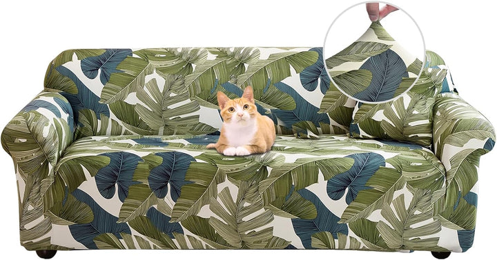 Jaotto Sofabezug 4 Sitzer Elastischer Stretch Spandex Sofa Überwürfe Sofahusse Antirutsch Waschbar S