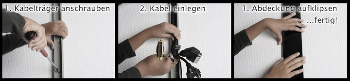 TV Design Aluminium Kabelkanal Titanium anthrazit seidenmatt lackiert in verschiedenen Längen von AL