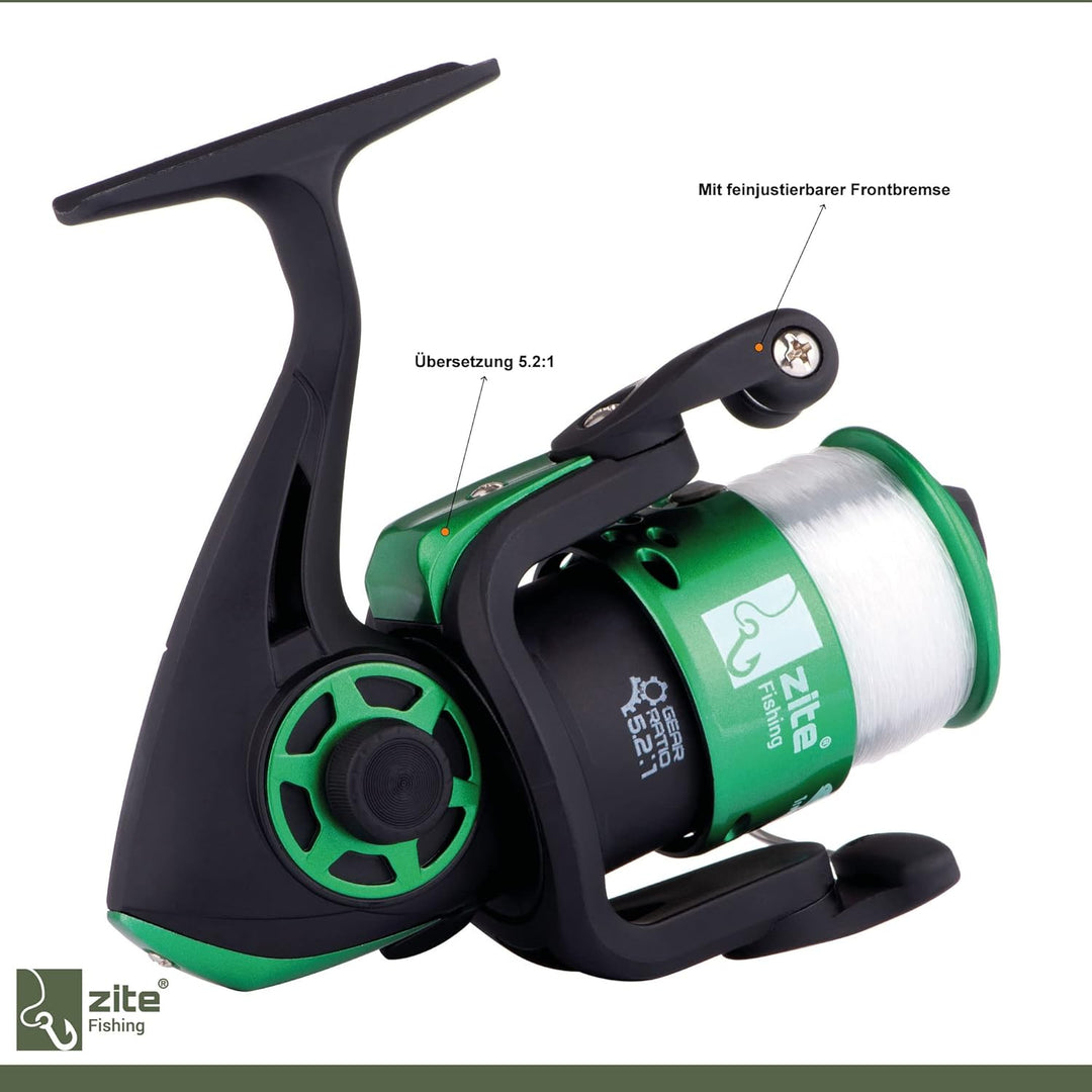 Zite Fishing Forellenrolle Bespult - Angelrolle Forellen Angeln mit Schnur Bespult - Trout Reel 1BB