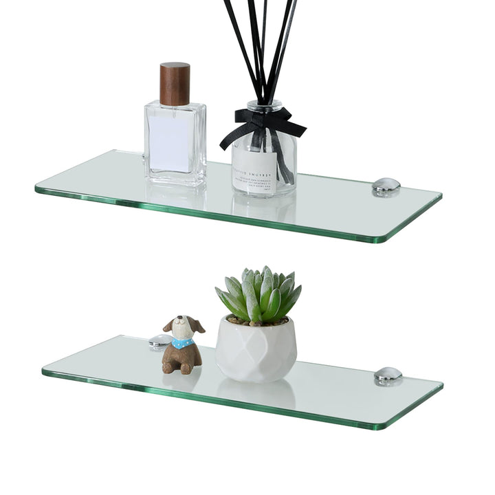 SAYAYO Glasregal Badezimmer, 2PC Badregal Duschablage Glasablage mit 6MM Dicke Wandregal Glas Badreg