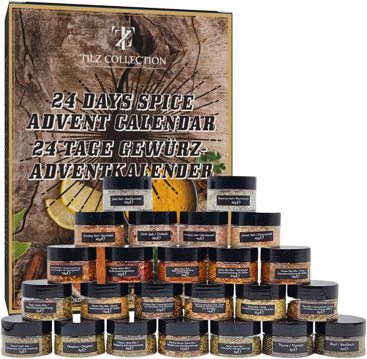 Gewürzkalender Adventskalender 2023 Only Spices Weihnachtskalender für Erwachsene 24 Gourmet Premium