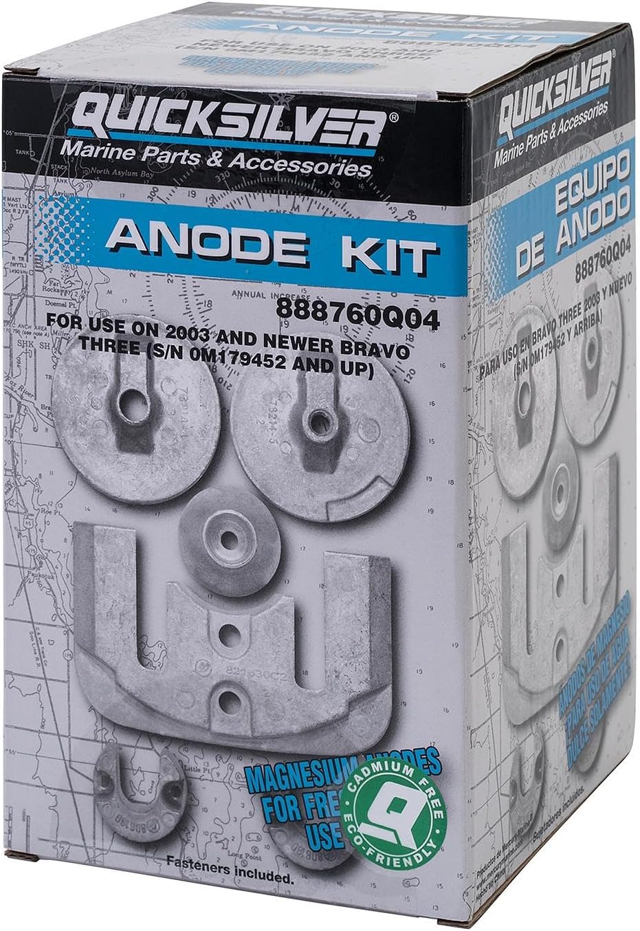 Quicksilver 888760Q04 Magnesium-Anoden-Kit – MerCruiser Bravo III Antriebe, Weiss