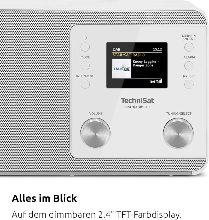 TechniSat DIGITRADIO 307 - DAB Radio (DAB+, UKW, Aux-Eingang, Kopfhöreranschluss, Favoritenspeicher,