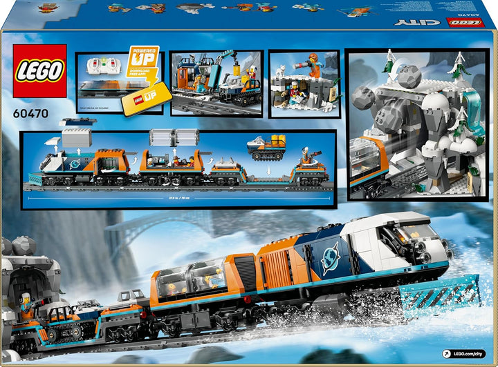 LEGO City Trains Arktis-Polarexpress - Spielzeug mit ferngesteuertem Zug - Schneepflug, 22 Gleissegm