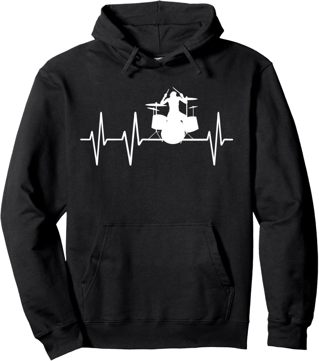 Schlagzeuger Drummer Heartbeat Herzschlag Design Outfit Pullover Hoodie