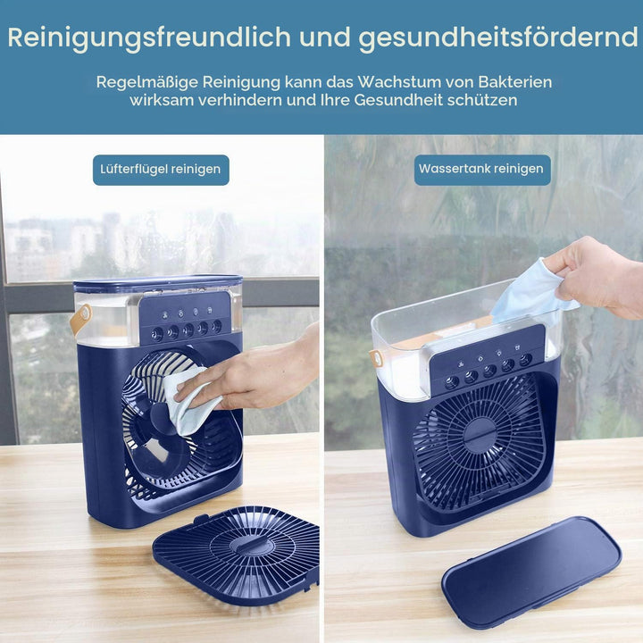 Tragbarer Klimaanlagen Ventilator,USB-betriebener Luftkühler, Luftbefeuchter,7 LED Luftkühler Klein