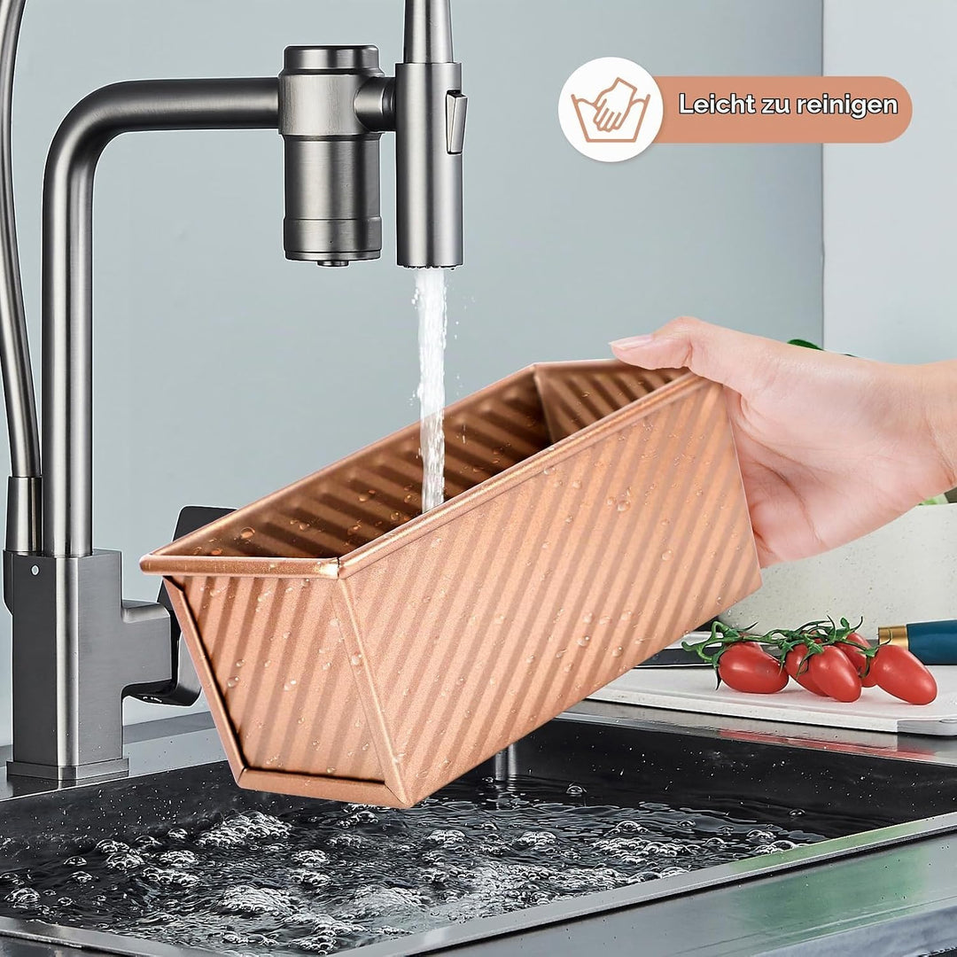 2 PCS Brotbackform mit Deckel, Toastbrot Backform mit Deckel, Antihaft Toastbrotform Backform Set Zu