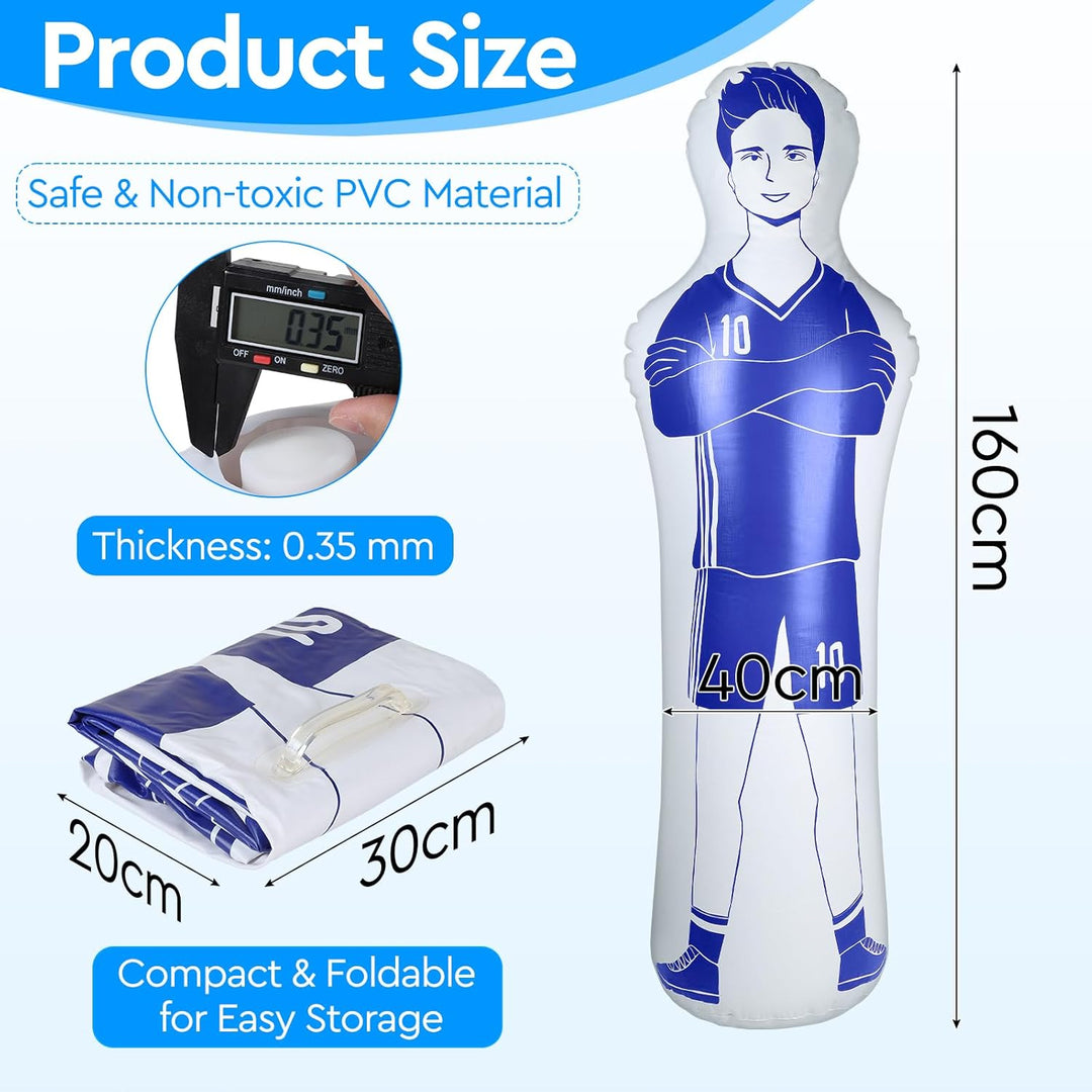 efuturetime Aufblasbare Fussball Dummy aus PVC, Fussballtraining Dummy Trainingspuppe für Torwart Fr
