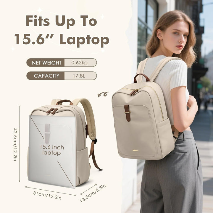 Rucksack Damen Herren Elegant,16 Zoll Laptop Rucksack Wasserdicht mit Laptopfach, Business Laptoptas
