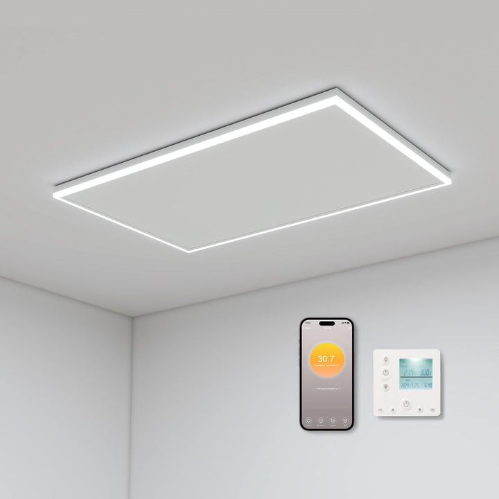 Infrarotheizung Deckenmontage 700 Watt, Deckenheizung Infrarot mit LED Beleuchtung, Infrarotheizung