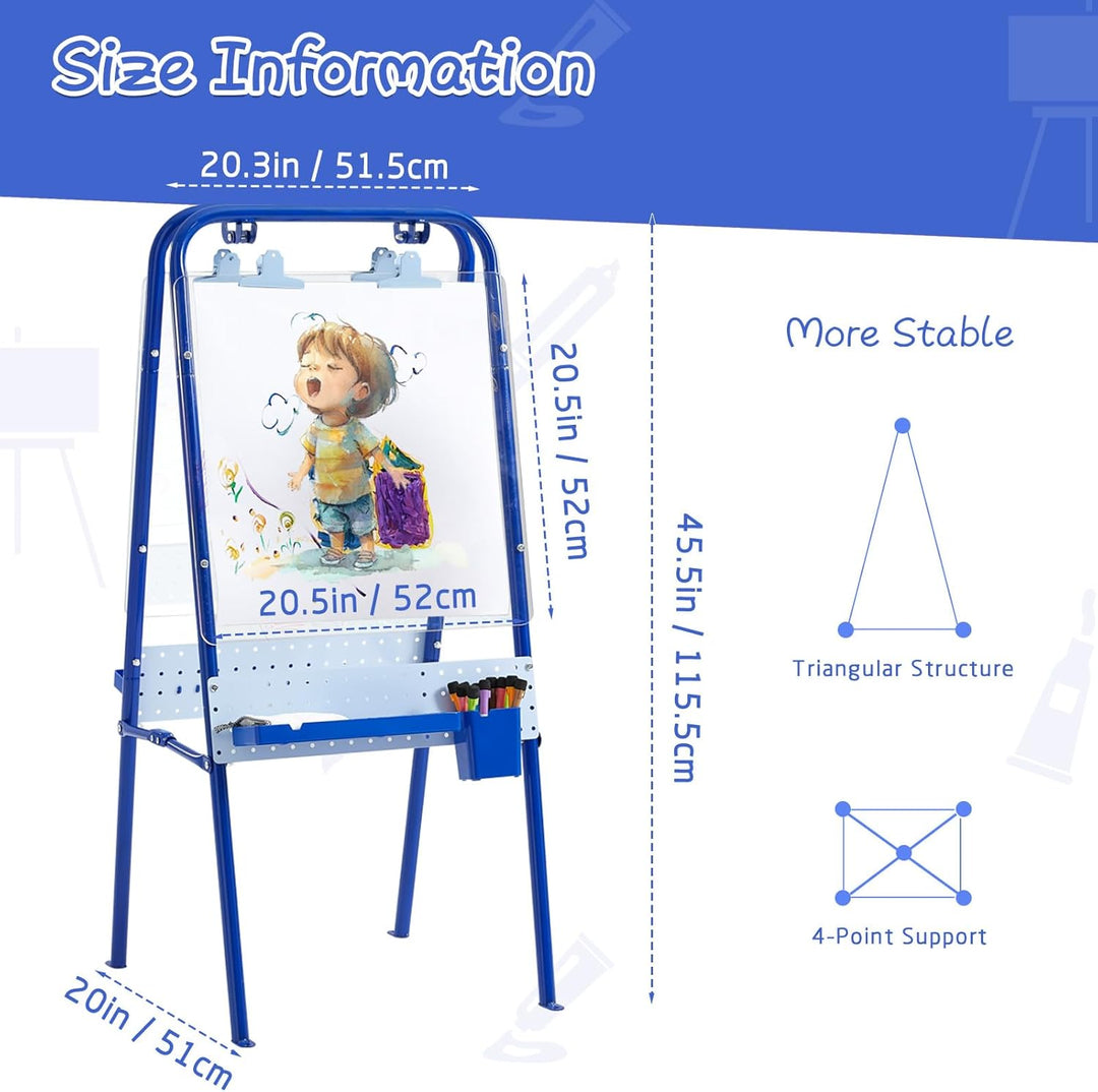FUNLIO Faltbare Outdoor-Staffelei für Kinder ab 3 Jahren, doppelseitige Kleinkind-Staffelei mit 2 Ac