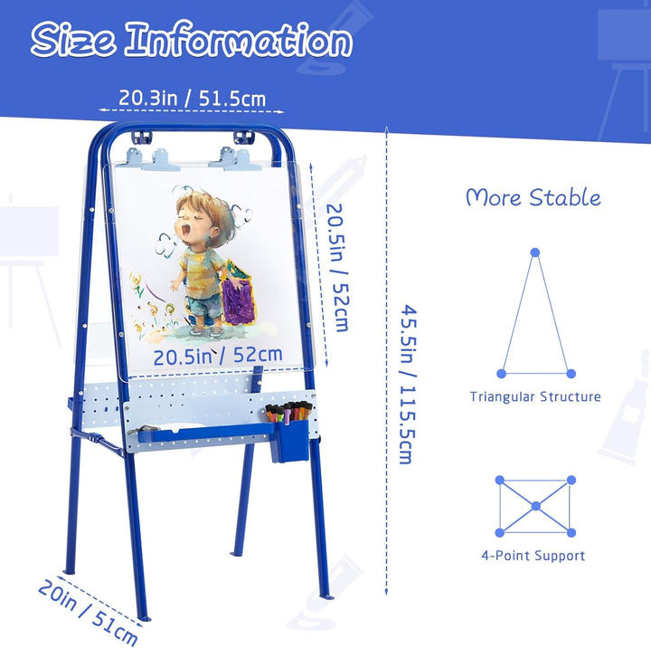 FUNLIO Faltbare Outdoor-Staffelei für Kinder ab 3 Jahren, doppelseitige Kleinkind-Staffelei mit 2 Ac