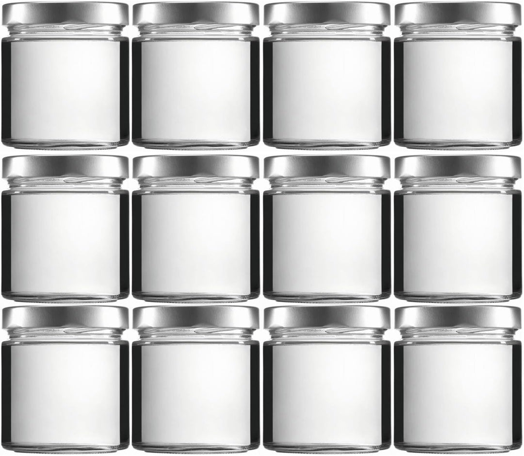 mikken 12 x Einmachglas 400 ml Vorratsglas mit Schraubverschluss PVC frei inkl. Trichter