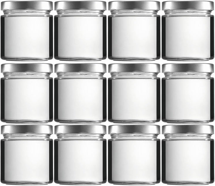 mikken 12 x Einmachglas 400 ml Vorratsglas mit Schraubverschluss PVC frei inkl. Trichter