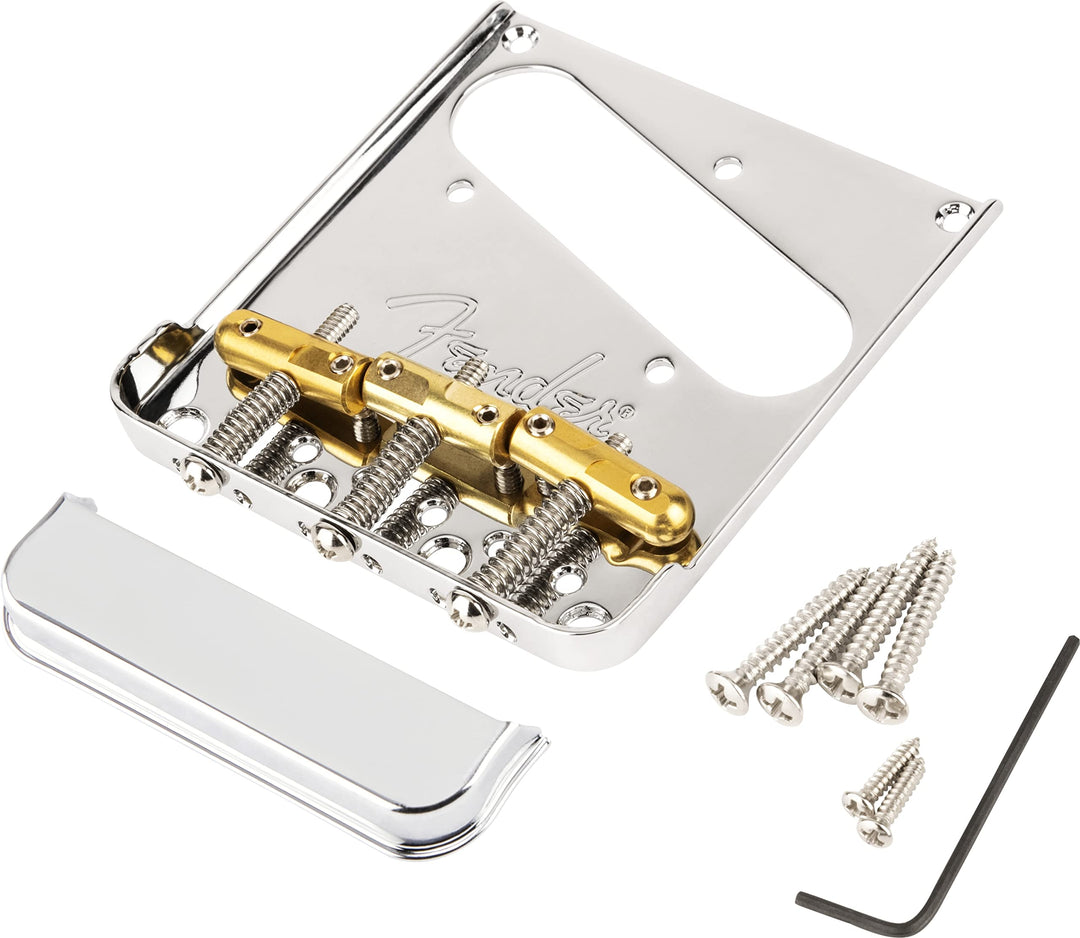Fender® »3-SADDLE TOP-LOAD/STRING-THROUGH TELE® BRIDGE WITH COMPENSATED BRASS “BULLET” SADDLES« Brüc