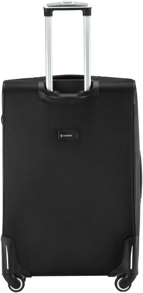 DIAMOND Grosser Weichschalenkoffer XL 28" – Schwarz, Codura 1200D, 360° Rollen, Zahlenschloss, Erwei