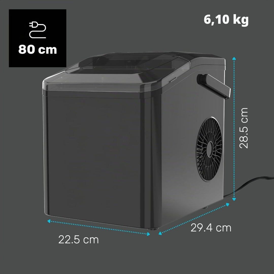 Taurus - Eiswürfelmaschine 130 W | 12 kg/24 h | 6 Min. | 2 Grössen (gross/klein) | ultraleise | Selb