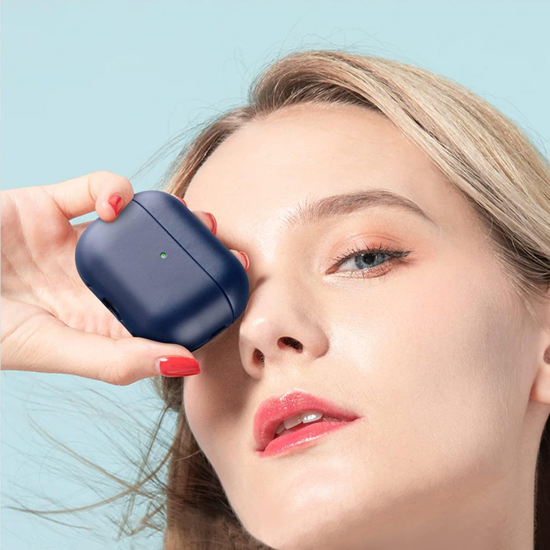 MAOGOAM Leder AirPods Pro 2 Hülle mit Knöpfen, Authentische Kristall-Pflanzenöl gewachste Lederhülle