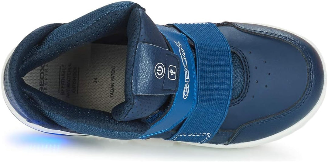Geox Jungen J XLED Boy A Sneakers, 32 EU Navy