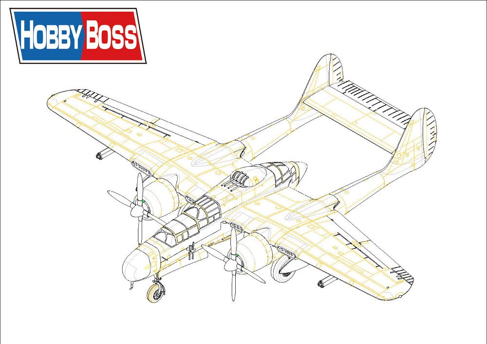 Hobby Boss 387262 US P-61B 1/72 P61B Black Widow Modellbausatz, verschieden